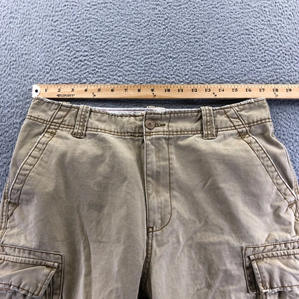 Vtg Aeropostale Pant Men 34x32 Khaki Baggy Y2K Skater Wide Leg Distressed Grunge